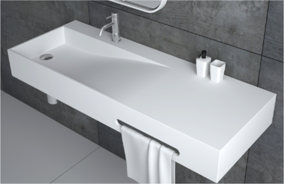 Vale Wall Mounted Basin 1200mm