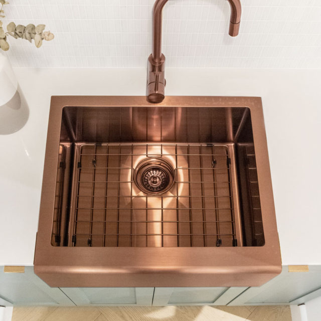 copper sink protector rack