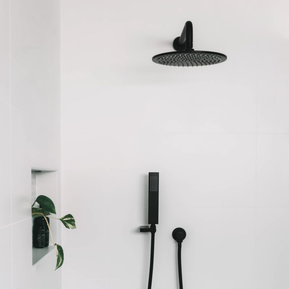 New Shower Dropper Round Matte Black bathroom tapware range 