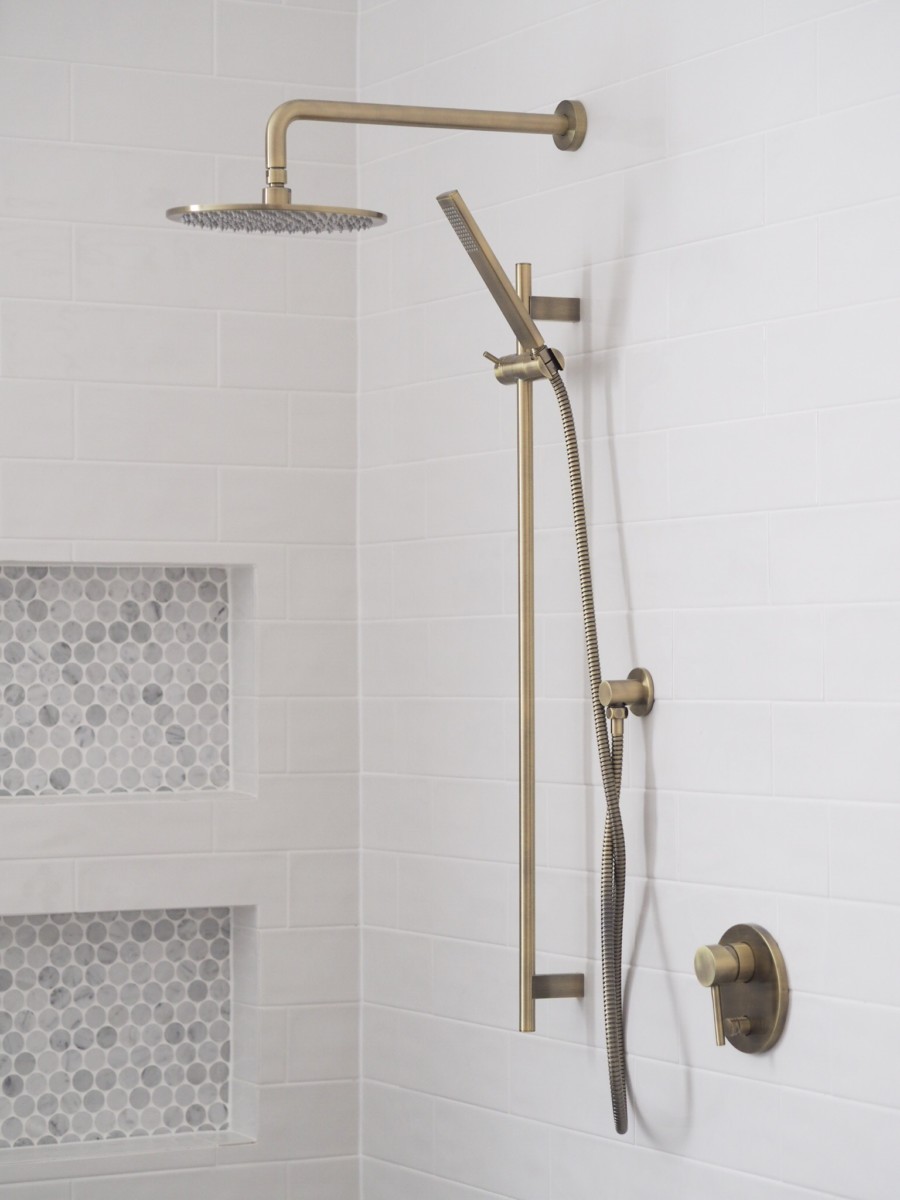 Ryla brushed brass shower rail buy online 60 + brass products