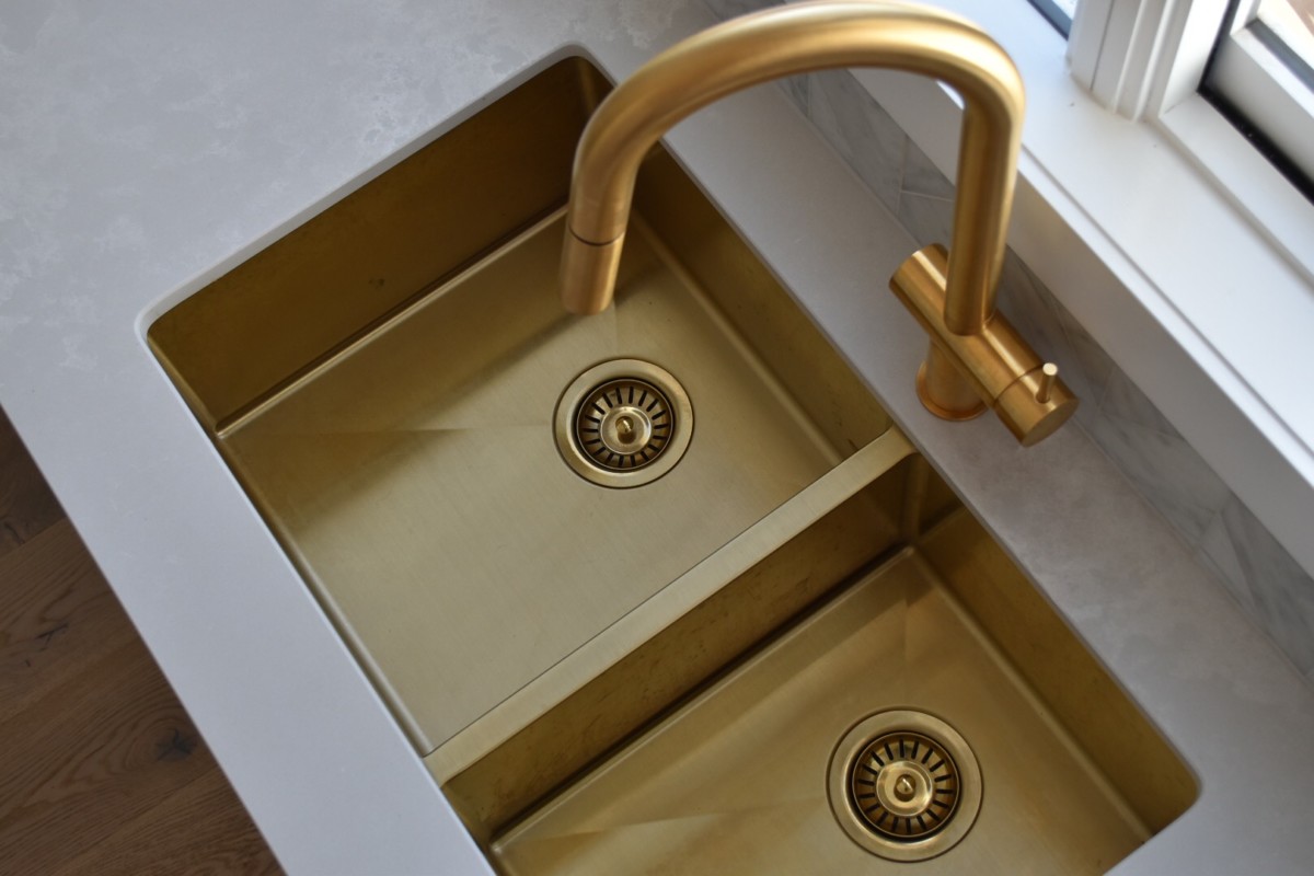 brushed brass bathroom sink