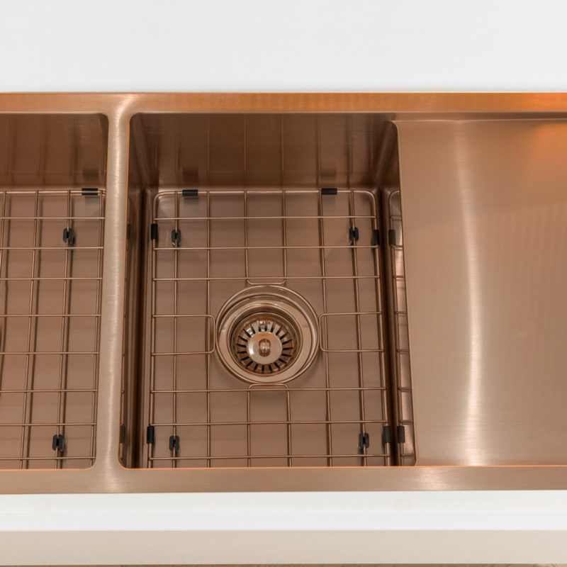 copper sink protector rack