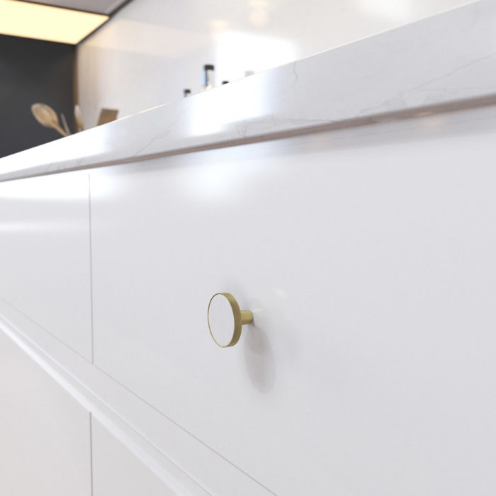Perla Cabinetry Knob - Brass | ABI Bathrooms & Interiors