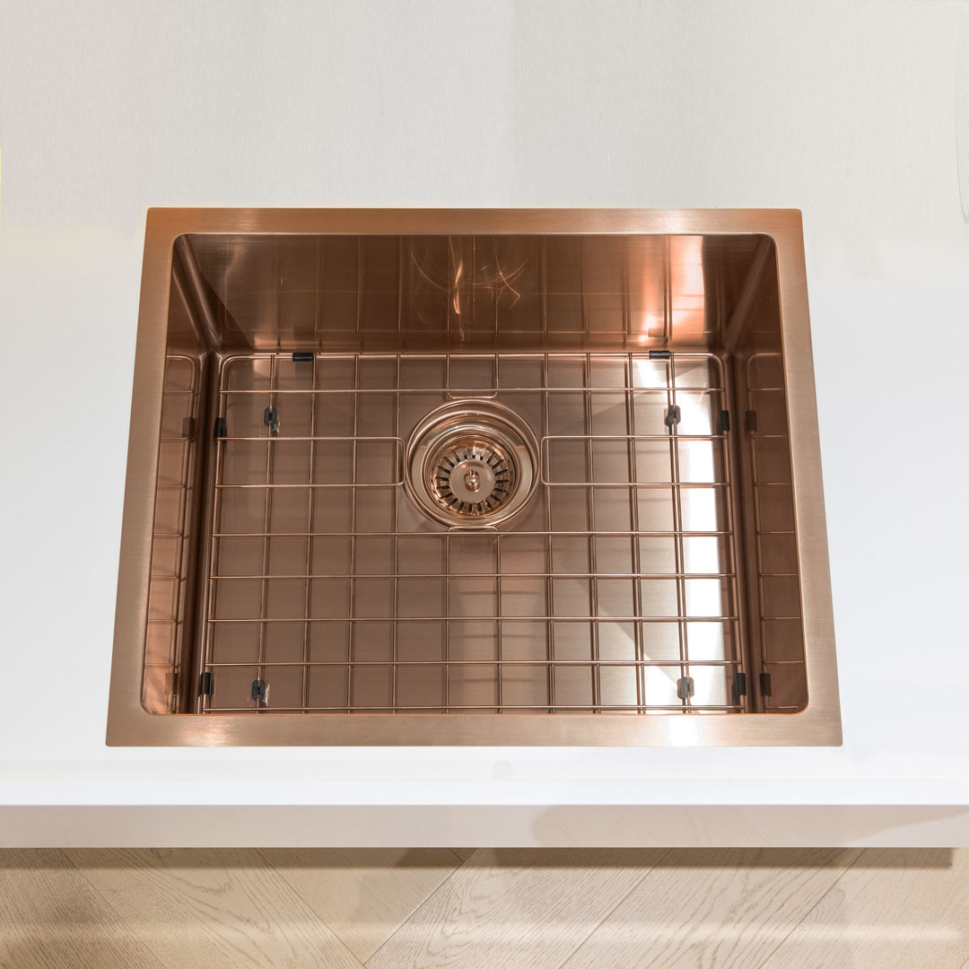 copper sink protector rack