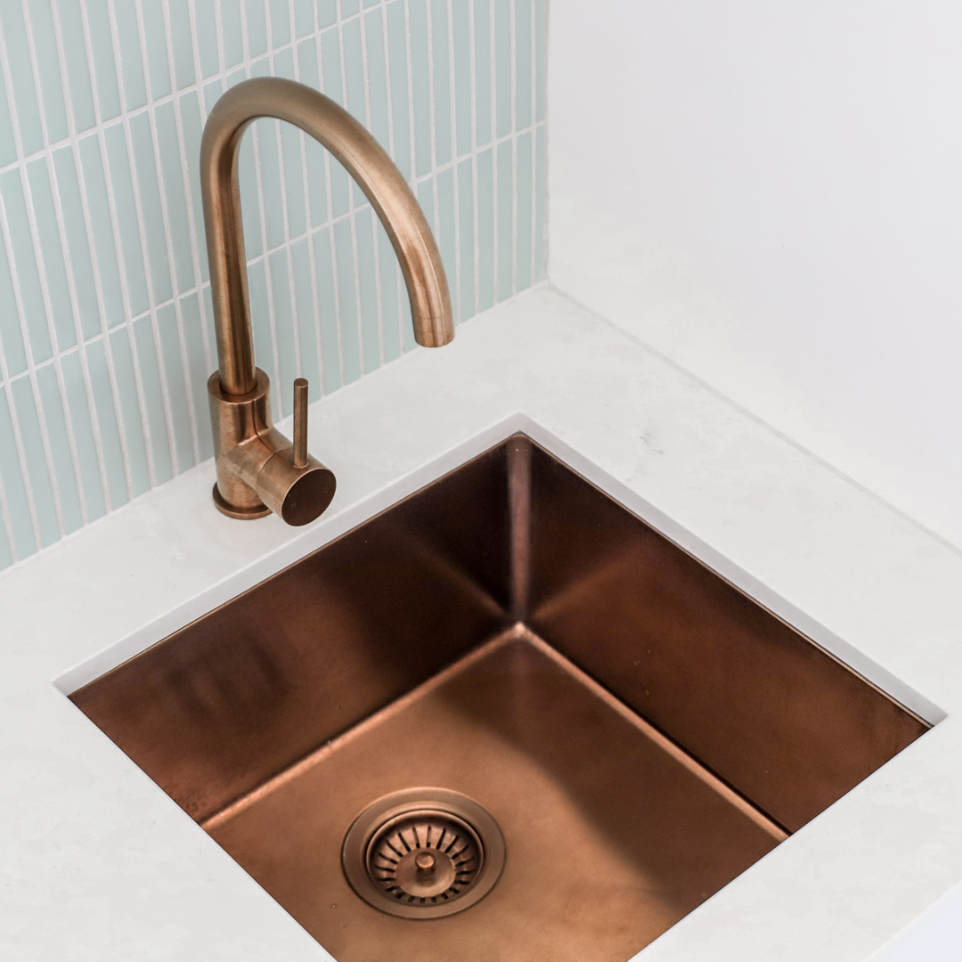 Seba Single Sink 550mm (Deep) Brushed Copper ABI Bathrooms & Interiors