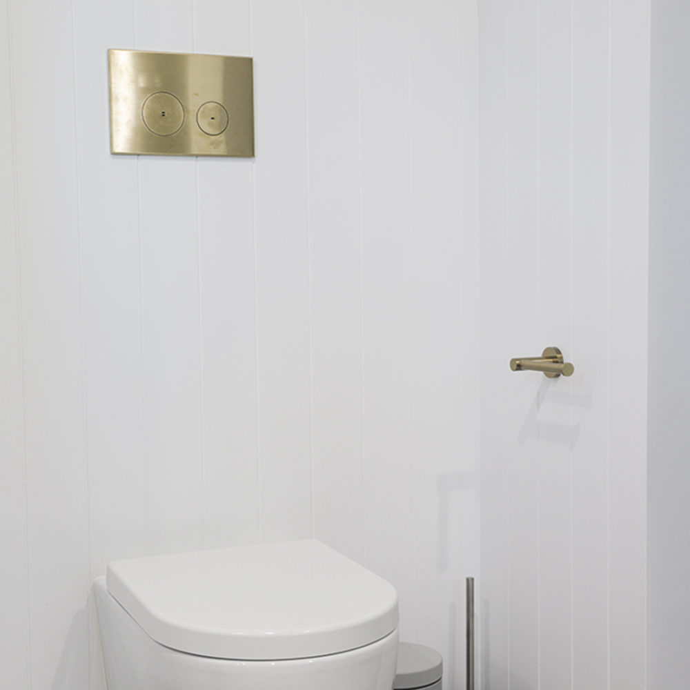 Zaaha Toilet Button & Inwall Cistern Brushed Brass ABI Bathrooms & Interiors