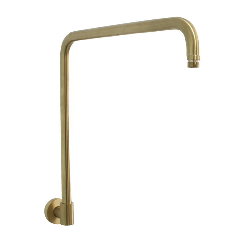 Eden Gooseneck Shower Arm Brushed Brass ABI Bathrooms & Interiors