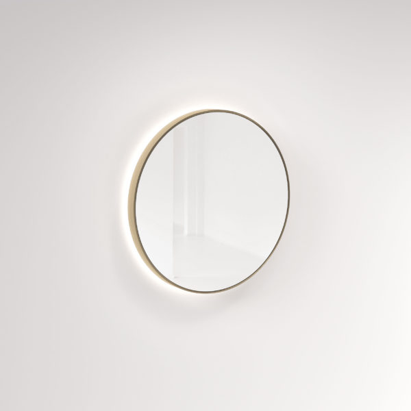 (D)Saanti Handmade Double Trim LED Mirror 800mm – Brushed Brass