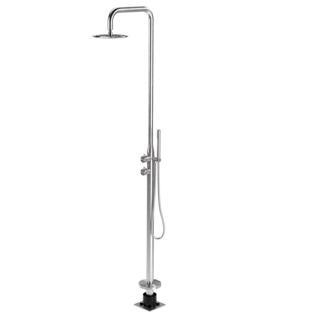 Stainless Steel Outdoor Shower Set Sola ABI Interiors